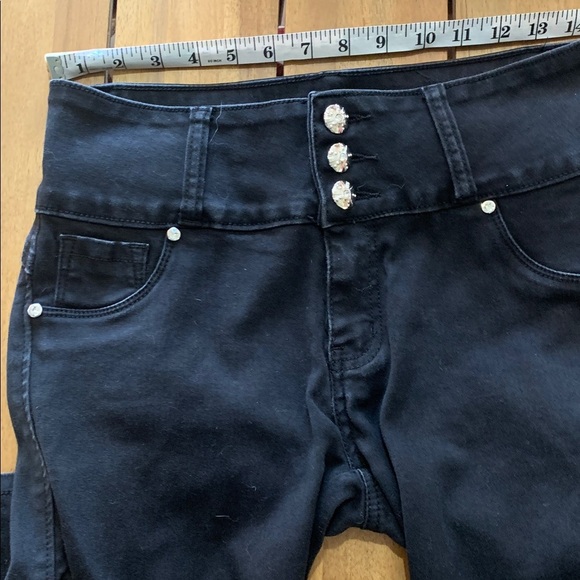 Pushup side lace high rise skinny jeans black Silver Diva vintage 9 - Picture 6 of 9